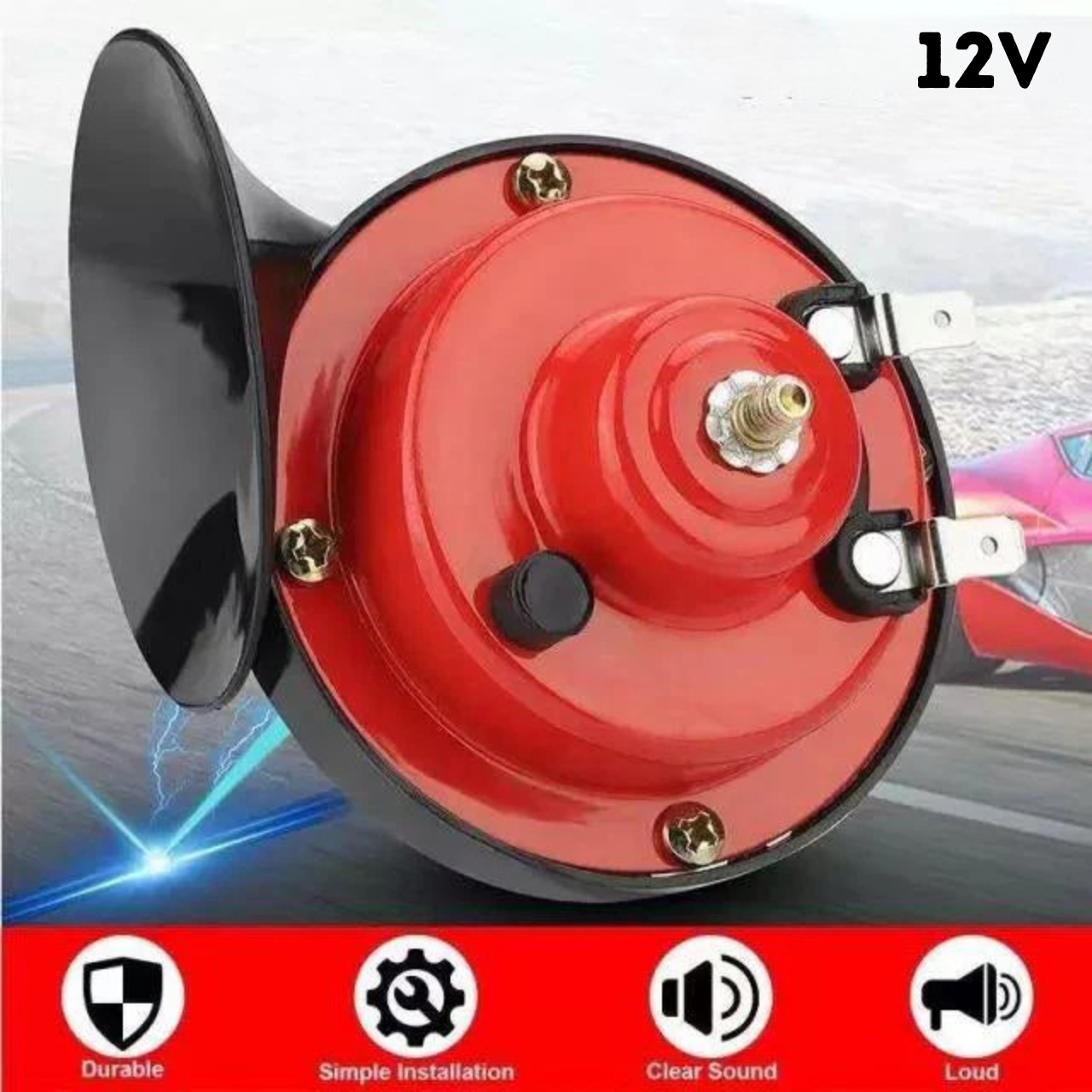 BOCINAS CARACOL 12V AUTO-MOTO-CAMIÓN SONIDO DE ALTA POTENCIA