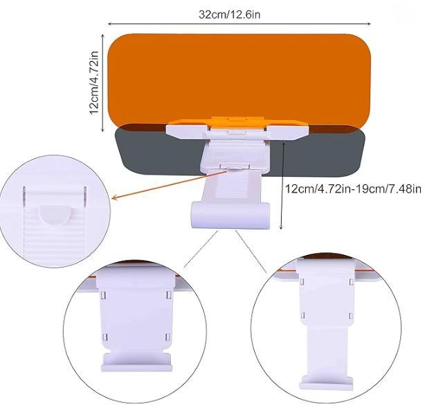 2 VISORES  ANTIDESLUMBRANTE 2 EN 1 PARA COCHE – PROTECCIÓN DÍA Y NOCHE