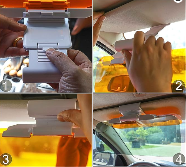 2 VISORES  ANTIDESLUMBRANTE 2 EN 1 PARA COCHE – PROTECCIÓN DÍA Y NOCHE
