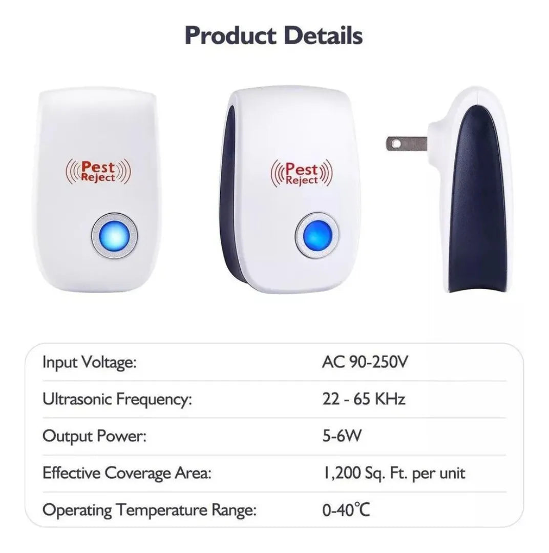 2 REPELENTES ULTRASÓNICOS EXTERMINADOR DE PLAGAS ELÉCTRICO