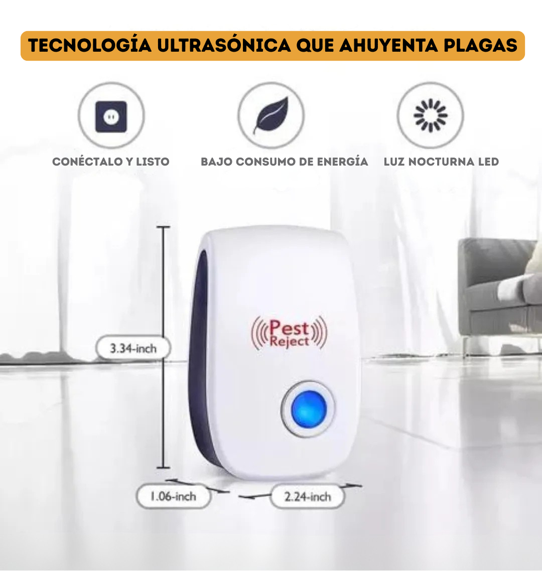 2 REPELENTES ULTRASÓNICOS EXTERMINADOR DE PLAGAS ELÉCTRICO