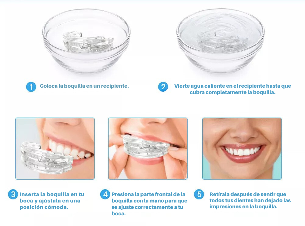 2 PROTECTORES BUCAL ANTIRONQUIDOS Y ANTIBRUXISMO AJUSTABLE