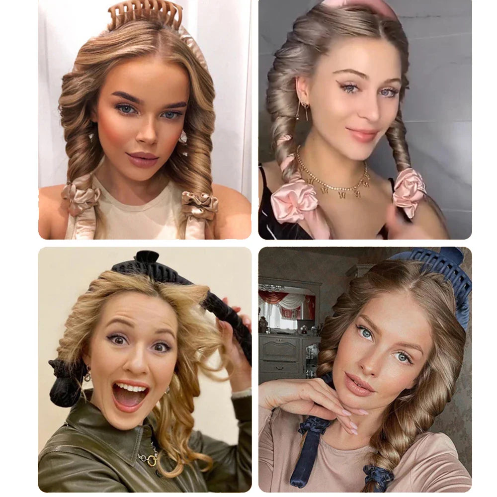 RIZADOR DE CABELLO SIN CALOR CON DIADEMA Y PINZA