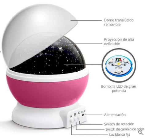LAMPARA ESTELAR GIRATORIA – LUCES MÁGICAS Y PROYECCIÓN DE ESTRELLAS