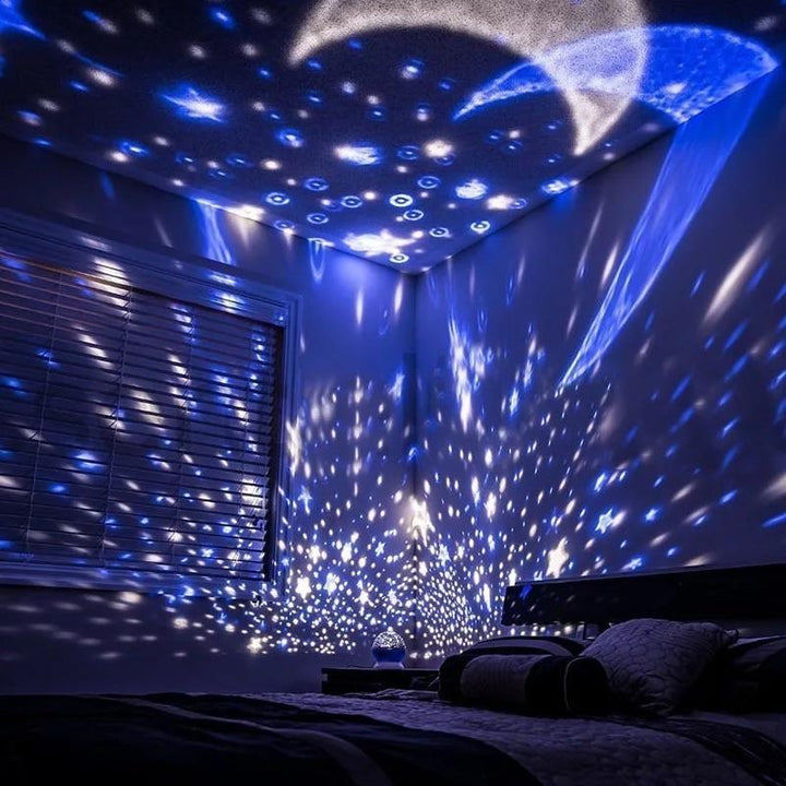 LAMPARA ESTELAR GIRATORIA – LUCES MÁGICAS Y PROYECCIÓN DE ESTRELLAS